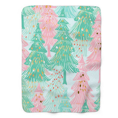 Soft Christmas Illustrations - 1 Piece Premium Sherpa Blanket