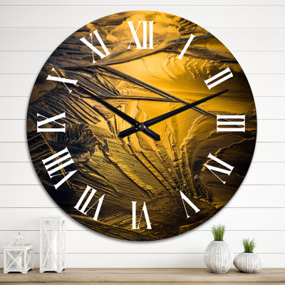 Jaune et gris, glace froide - horloge murale traditionnelle