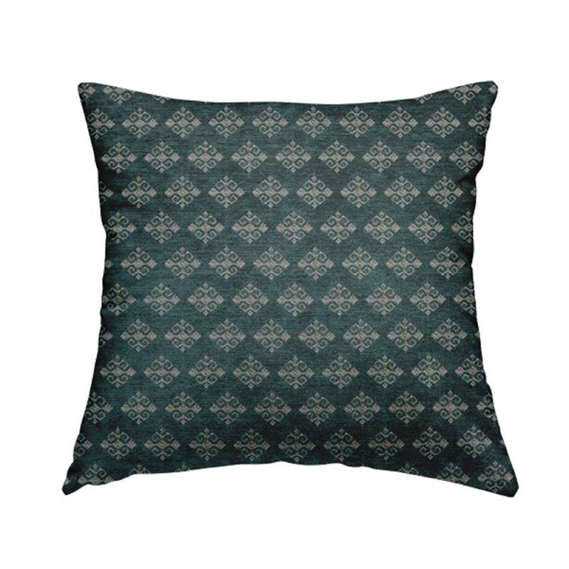 Woodson Square Throw Cushion, 28cm H x 28cm W x 5cm D, Green/White