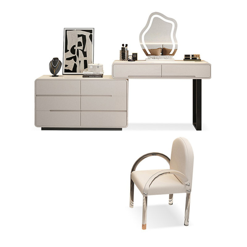 Makeup Vanity with Light mirror,8 drawers,Power Outlet