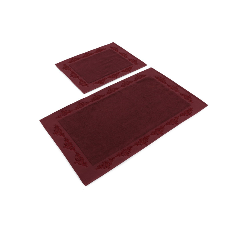 Ensemble de tapis de bain luxueux 2 pièces, fuchsia, 19,7 x 23,6 po et 23,6 x 39,4 po | 100% coton, 35,3 oz / verge carrée | Super absorbant, doux et durable | Parfait pour un décor et un confort de salle de bain élégants