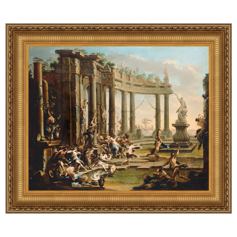 Bacchanale, 1730, reproduction d'art sur toile encadrée, H 31,75 po x l 38,5 po x P 1,875 po