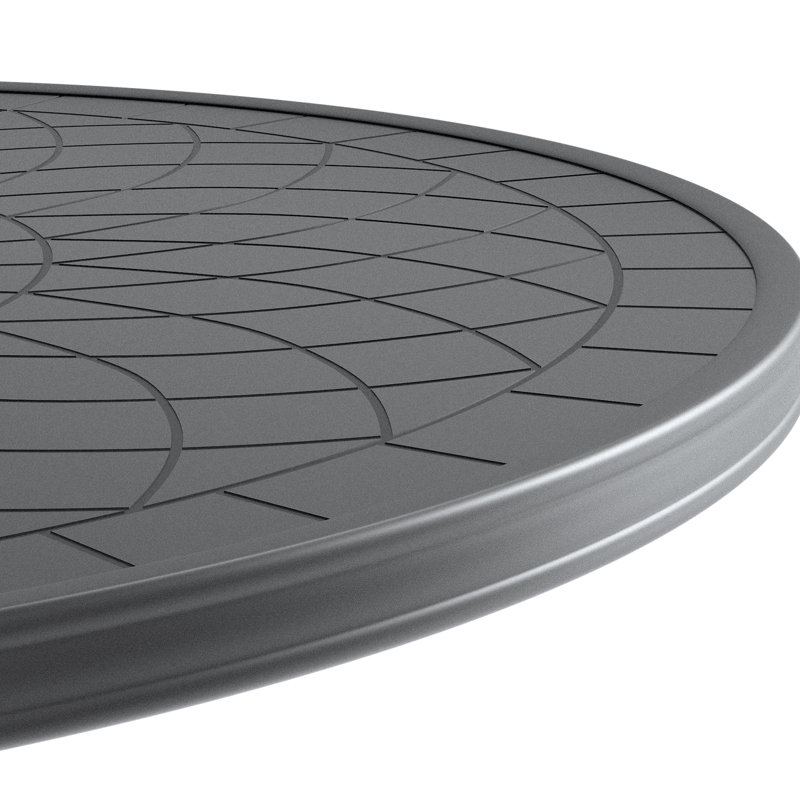 Table de patio en aluminium coulé avec cadre noir, 46,36 pouces, détail - résistant à la corrosion, réduction du bruit, meubles de jardin pour repas avec usure élaborée, protégé, utilisation