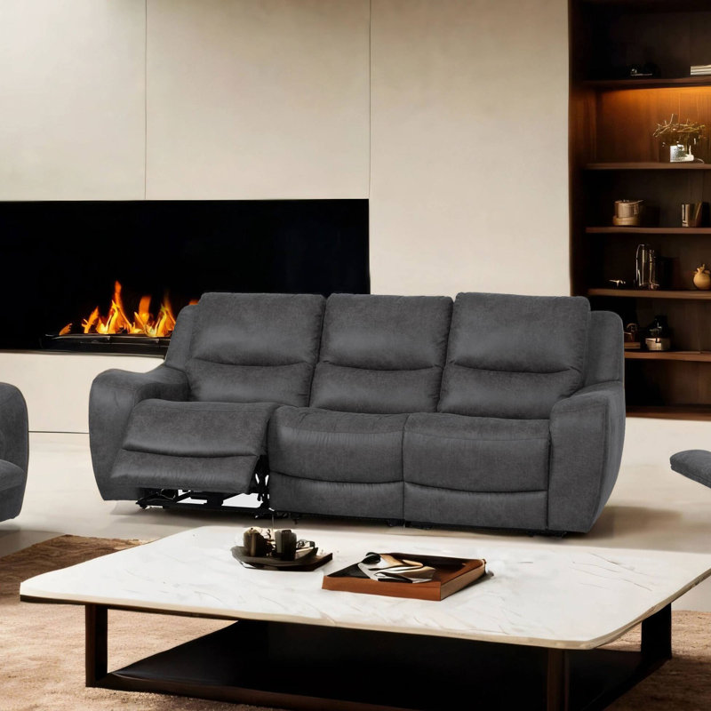 Canapé électrique contemporain gris foncé 90,4 po, Gris foncé