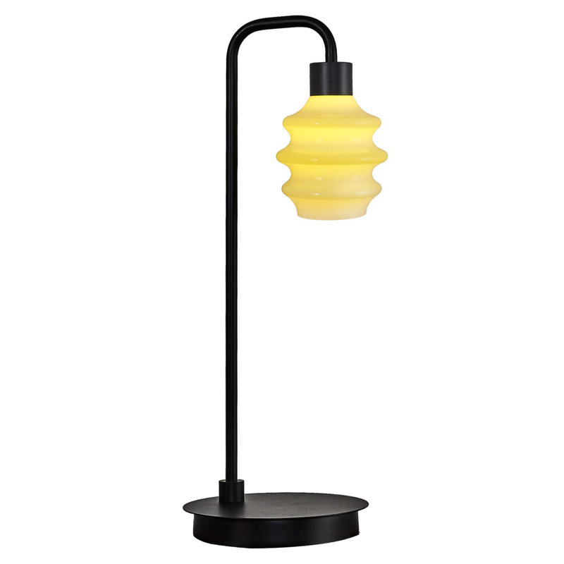 Élégante lampe sur pied jaune, corps en métal, hauteur 19,7 po x diamètre 7,1 po | DEL intégrée 3 W, lumière chaude 3 000 K, 300 lumens | Parfait pour le salon, la chambre à coucher et le bureau, design moderne et écoénergétique