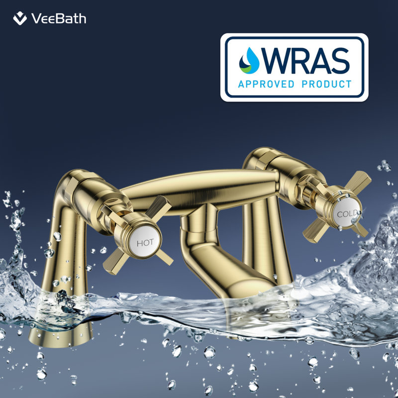 VeeBath Regency Traditional Bath Filler Mixer Tap, Brushed Brass