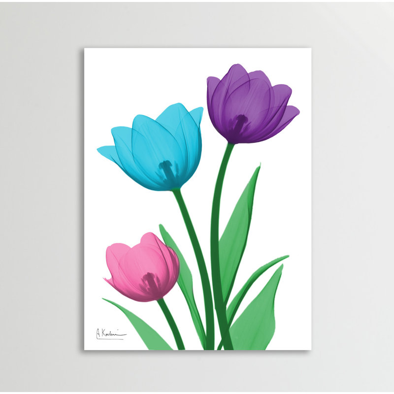 «Shiny Tulips 1», toile tendue par Albert Koetsier, H 16 po x l 12 po x P 1,5 po
