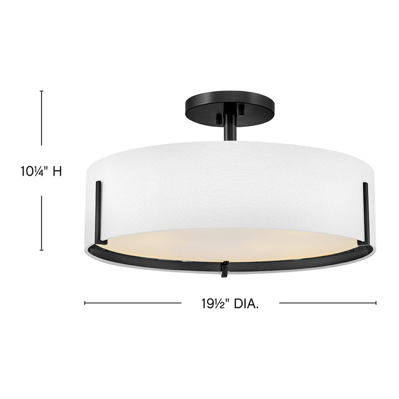 Hinkley Halle Semi Flush Mount, Black