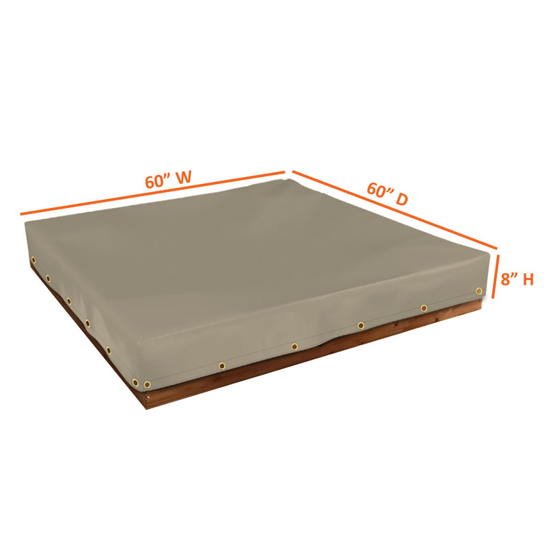 Heavy Duty Multipurpose Outdoor Waterproof Sandbox Cover, Durable & UV Resistant Patio Sandpit cover, Beige