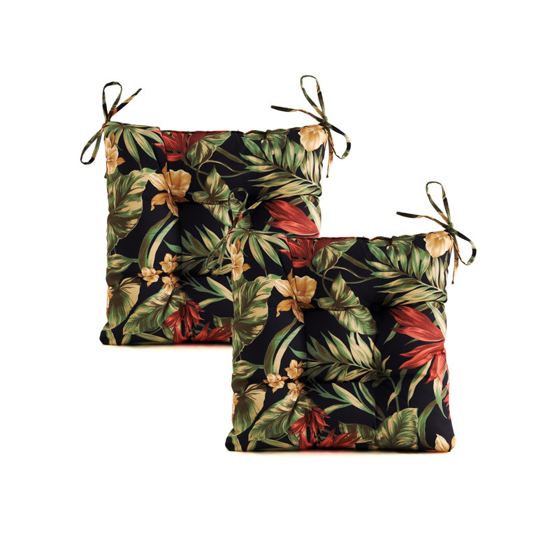Outdoor Cushion Outdoor 4'' Seat Cushion, Black Polyester Blend