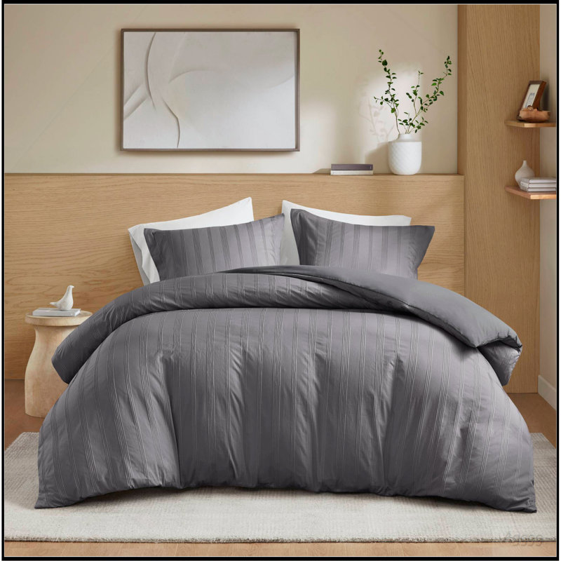 Ensemble de housse de couette 3 pièces Cal King, Charcoal