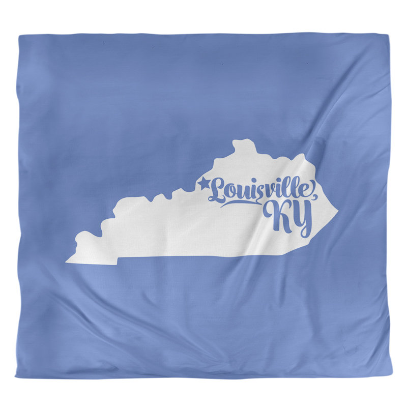 Housse de couette simple louisville Kentucky, Microfibre, Housse de couette pour grand lit, Bleu