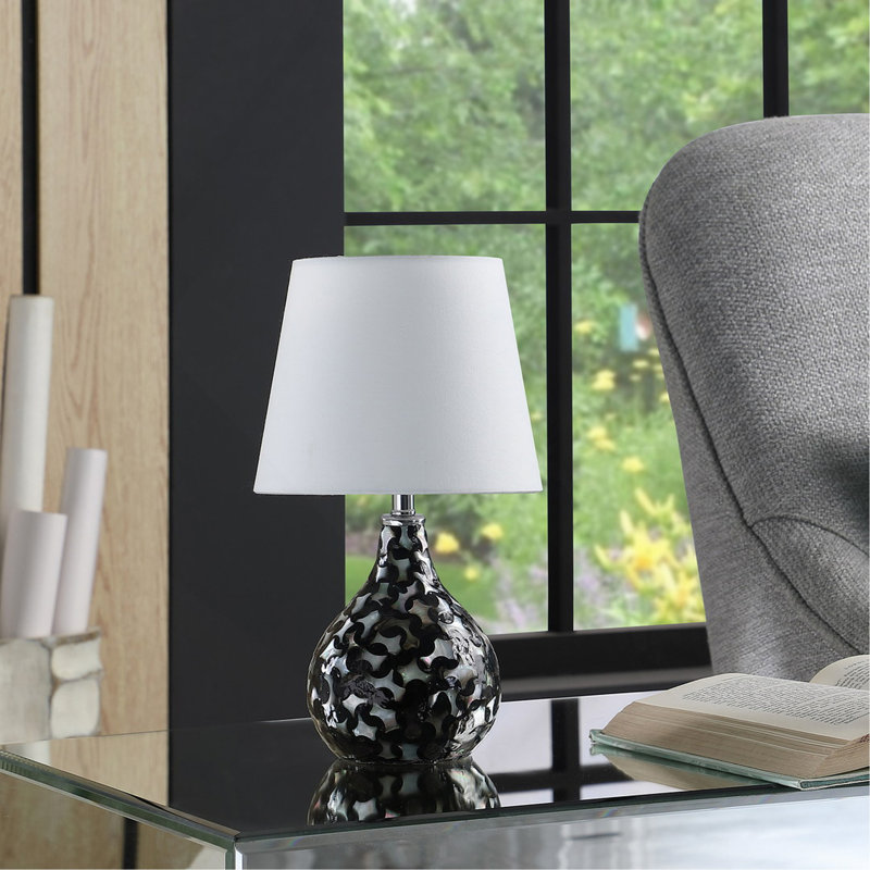 Lampe de table 11,5 "noire / brune / blanche
