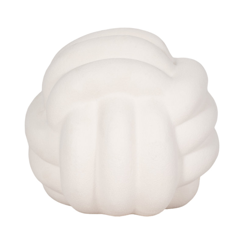 Hershman Knot Orb Rough Texture, 6" H x 7" W x 7" D, White