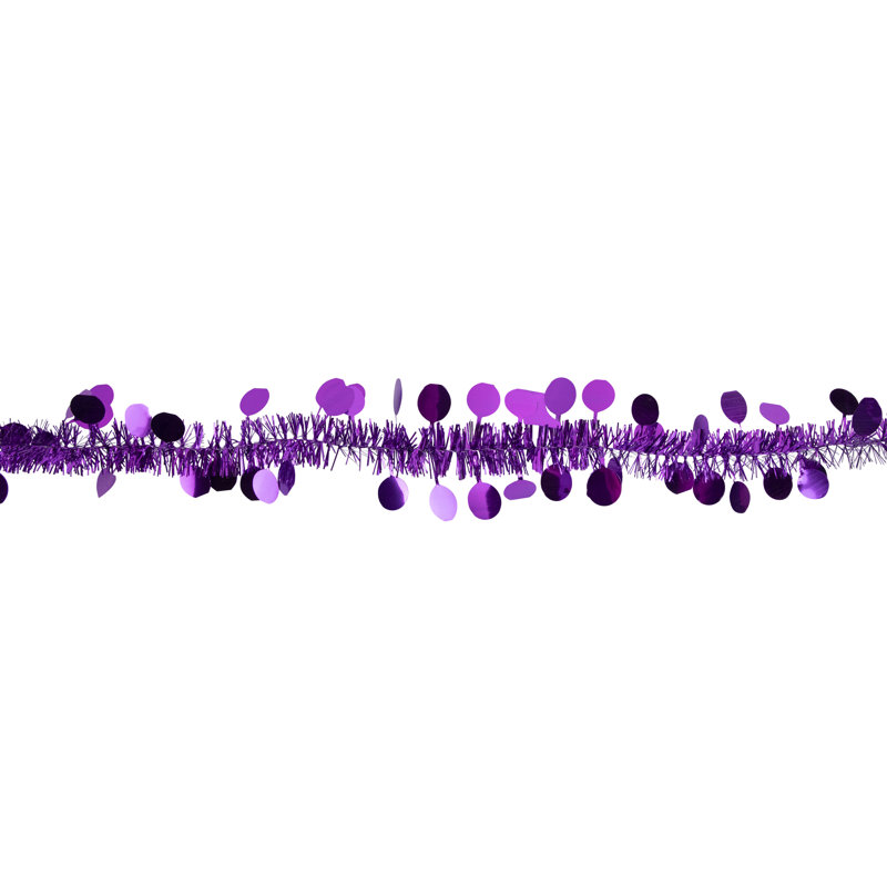 Guirlande de Noël 50 'x 1,5 "à pois - non éclairée, Mauve