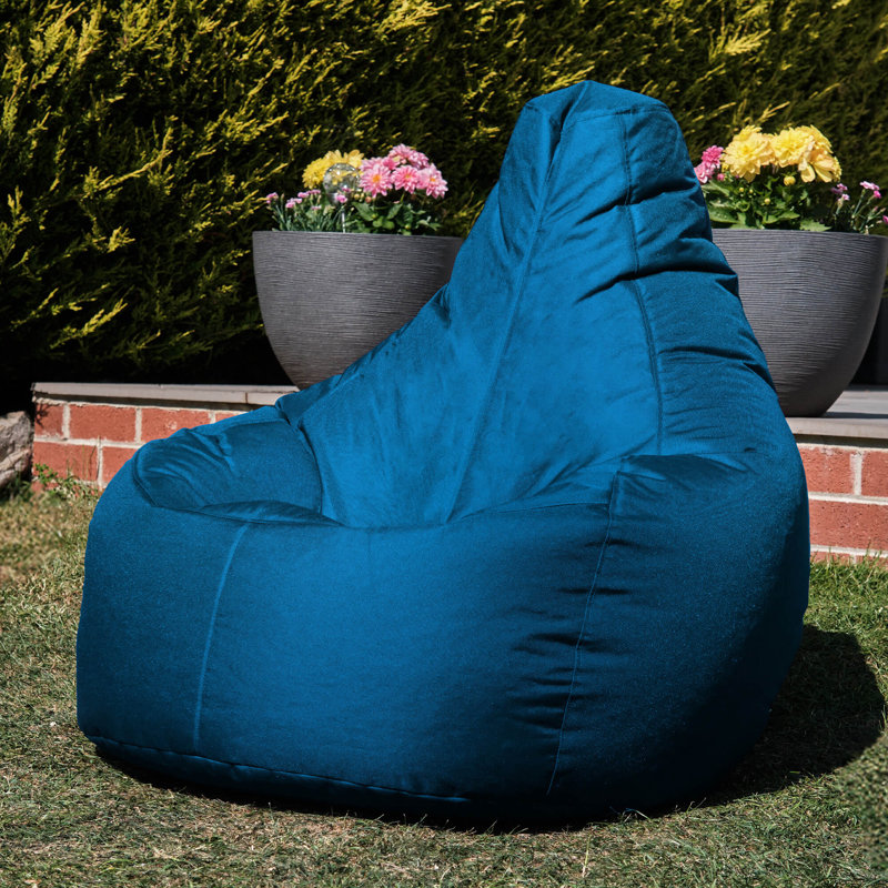 Bean Bag Bazaar Dalton Water-Resistant High Back Recliner Bean Bag, Aqua Blue