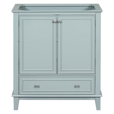 30" Bathroom Vanity Without Sink, Base Only, Bathroom Cabinet With Doors And Drawer, Solid Frame And MDF Board