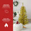 Arbre de Noël doré 4 pi avec 50 lumières UL et 122 pointes en PVC - Arbre de Noël artificiel pré-éclairé pour la décoration intérieure, un petit espace, une table, un appartement ou un bureau