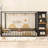 Floor Bed Frame with Wardrobe, Metal floor Bed with Storage Shelves-1726302035