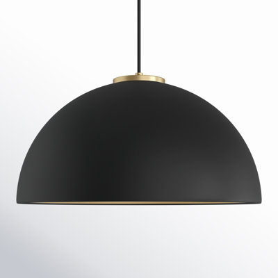 Darrah 1-Light Pendant in Matte Black/Natural Brass