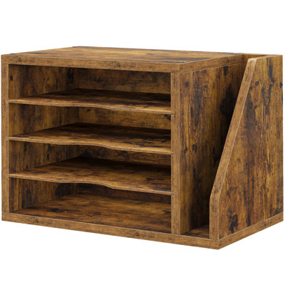 Bureau en bois pour classeur de courrier avec 3 tablettes réglables