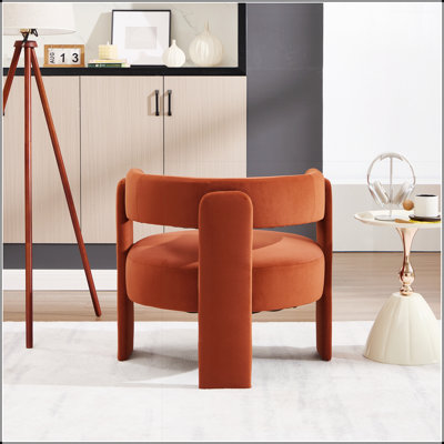 Chaise d'appoint Mid-Century moderne en velours avec pieds en bois pour le confort du salon, de la chambre à coucher et du bureau