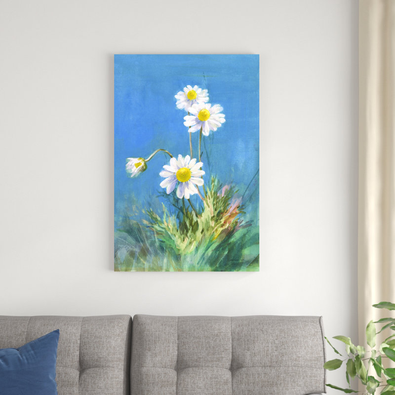 Marguerites blanches sans papillon, H 36 po x l 24 po