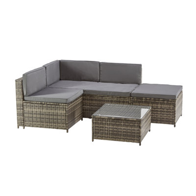 Milan 5 Seater Rattan Corner Sofa Set