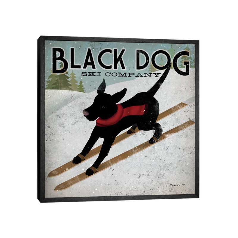 Black Dog Ski Co. II by Ryan Fowler - Gallery-Wrapped Canvas Giclée on Canvas, 45.72 cm H x 45.72 cm W, Black Floater Framed