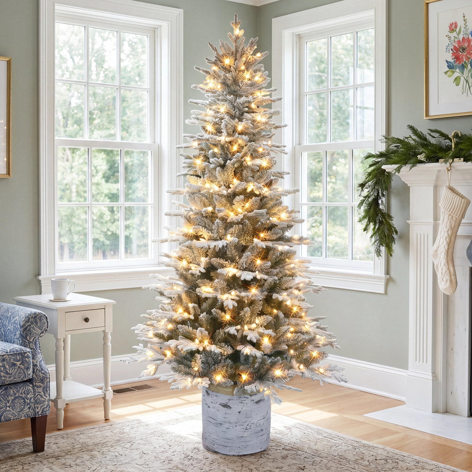 72' Lighted Artificial Pine Christmas Tree