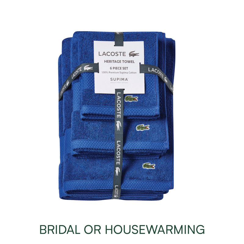 Lacoste Heritage Supima Cotton 6-Piece Towel Set