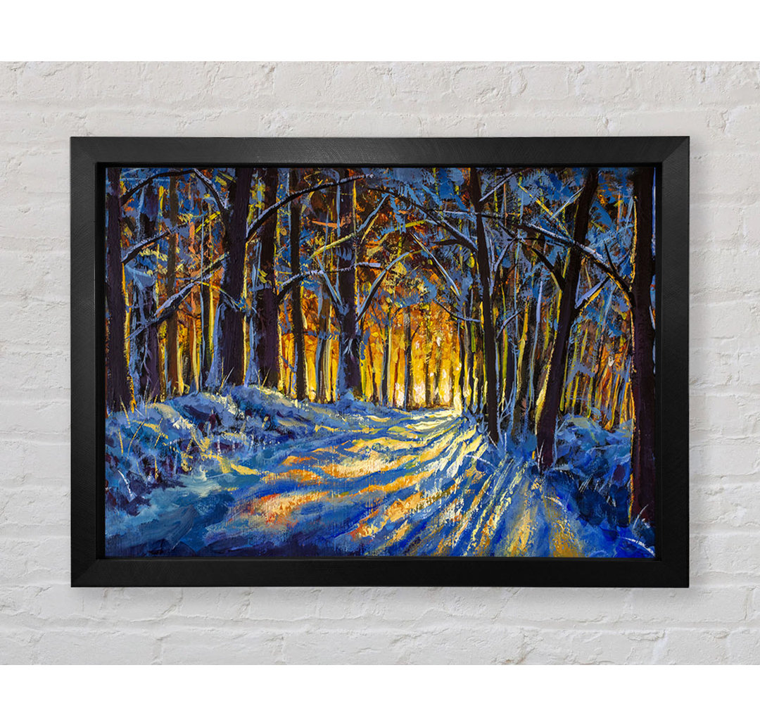 Snowy Winters Forest - Einzelner Bilderrahmen Kunstdrucke