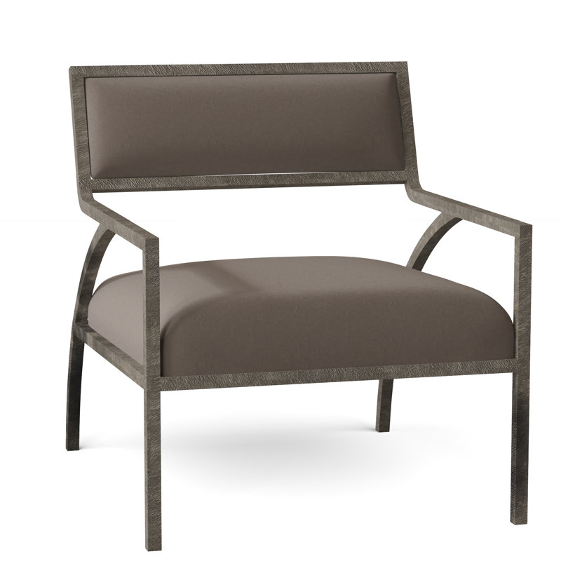Cohen 29" Wide Genuine Leather Armchair, Light Grey Leather 202-010