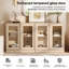 Armoire d'appoint moderne avec 6 portes en verre, commode d'appoint multifonctionnelle avec grand rangement et tablette réglable-1768483577