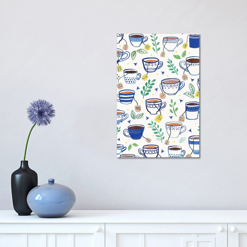 «Home Blue Kitchen VI» par Nancy Mckenzie, reproduction d'art sur toile tendue, H 18 po x l 12 po x 1,5 po