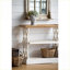 French Country White & amp; Table basse en bois naturel avec rangement à 3 niveaux pour les petits espaces de salon