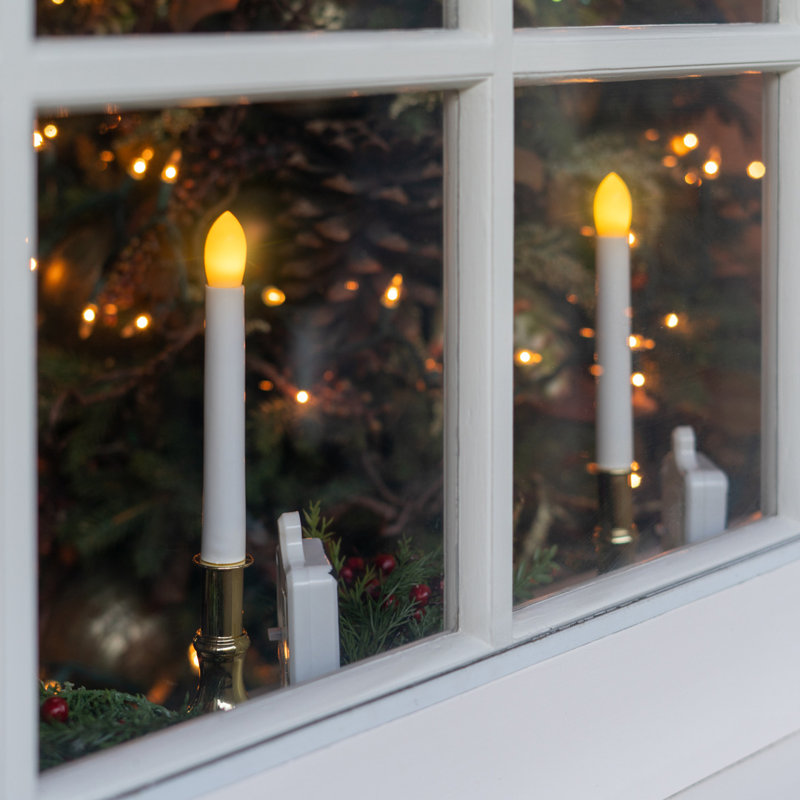 Solar LED Flame Window Candles Lighted Window Décor