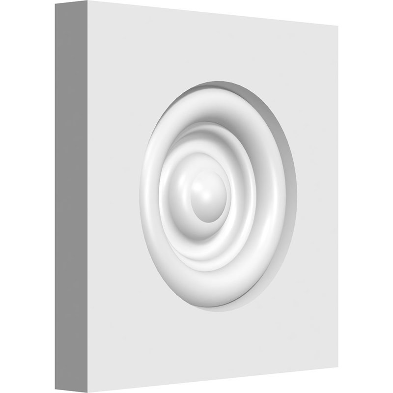 Standard Sedgwick Bullseye Rosette with Square Edge, 4" H x 4" W x 0.5" D