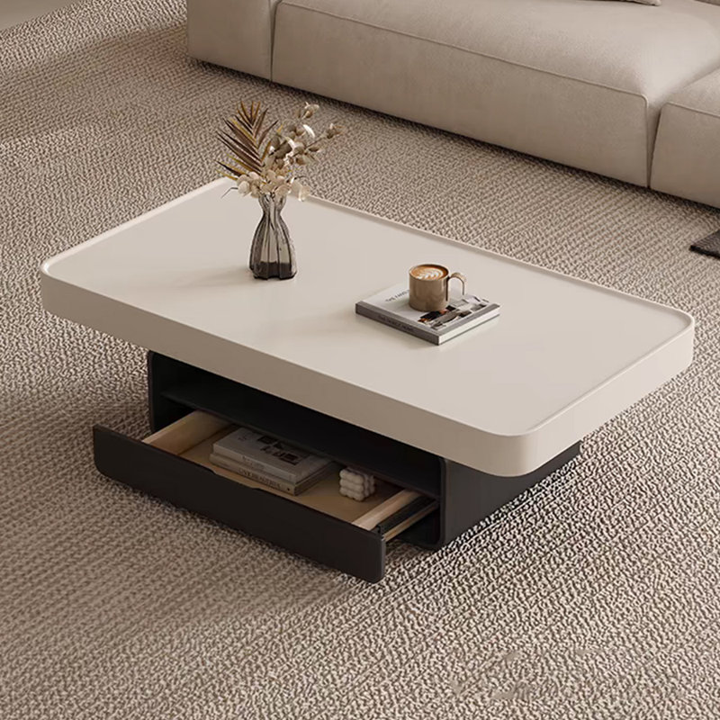 Table basse légère et luxueuse de style crème, H 16,53 po x L 51,18 po x l 27,55 po