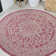 Aaleayah Medallion Textured Weave Fuchsia/Light Gray Indoor/Outdoor Rug