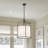 Modern 18 In. 3-light Drum Chandelier With Fabrics Shade,matte Black Cage Shaded Pendant Light Hanging Lamp Fixture
