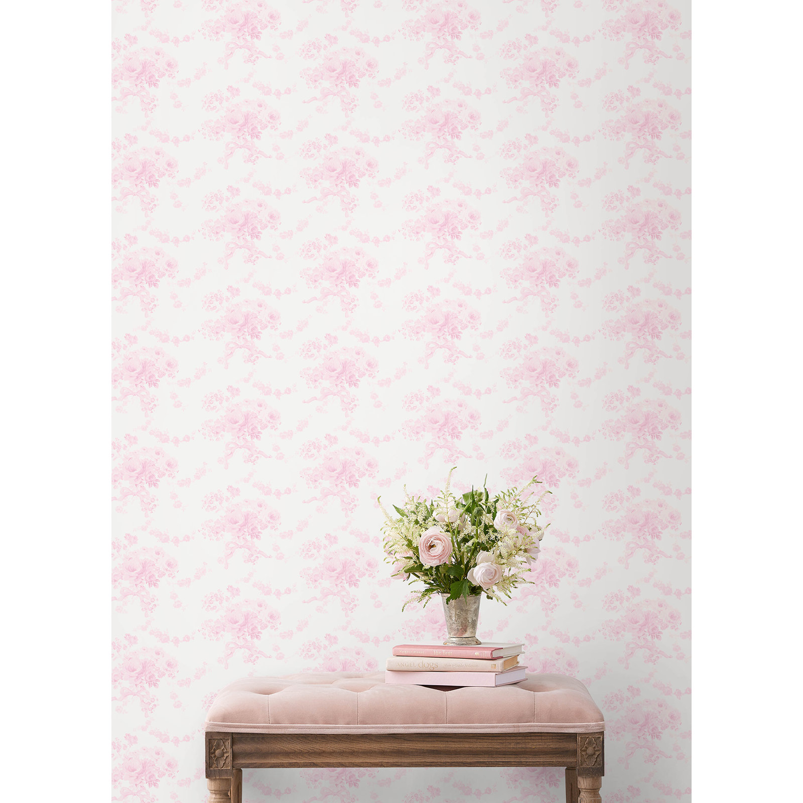 Pasadena Ikat Breezy Pastel Wallpaper, Pink