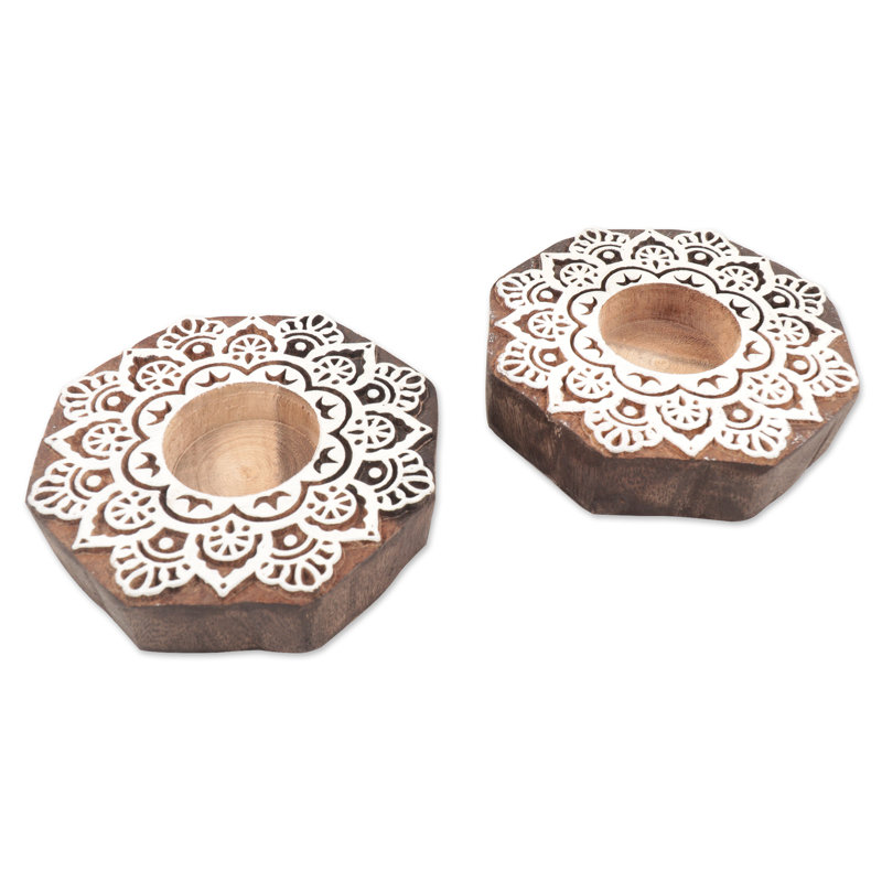 1'' H Wood Tabletop Tealight Holder