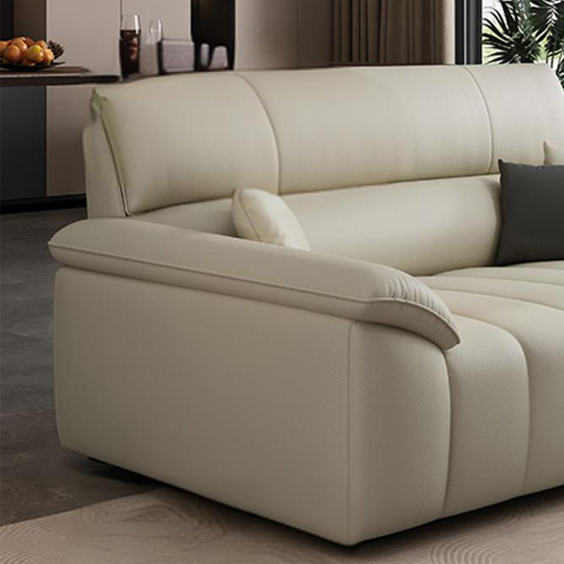 Canapé en cuir italien de style italien, Latex / éponge, H 35,43 po x l 47,24 po x P 37,4 po