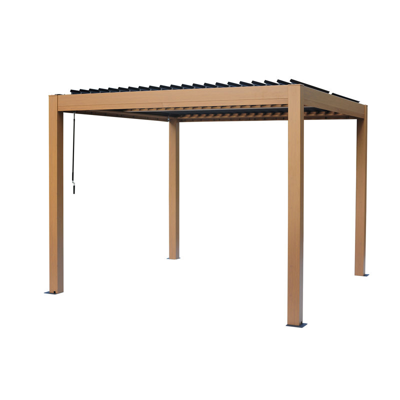 Gazebo Penguin Viken 10 Ft x 10 Ft Aluminum Pergola Wood Finish In Wood Finish