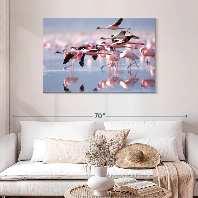 Brampt Lesser Flamingos, 30" H x 45" W
