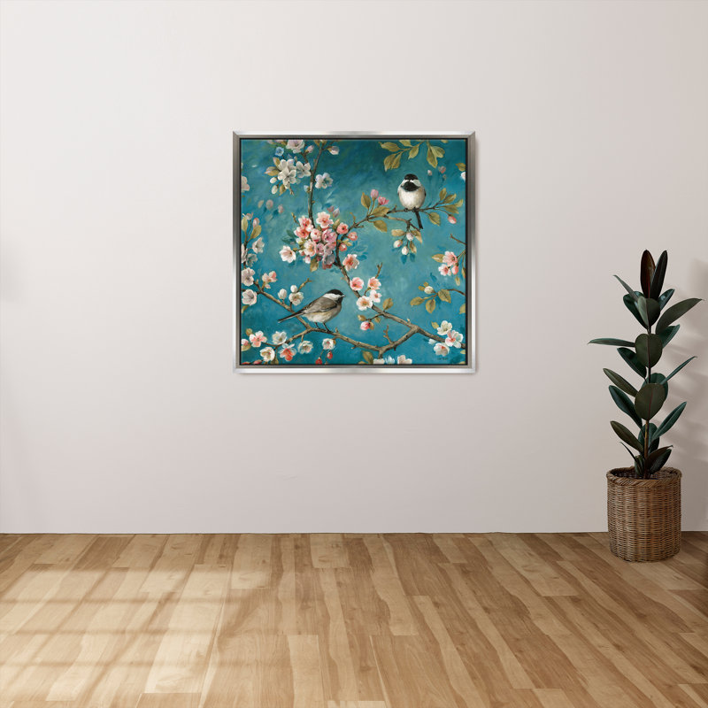 "Blossom I Crop" par Lisa Audit, reproduction sur toile dans un cadre flottant argenté, H 21,5 po x l 21,5 po, Argent argent