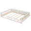 Lit plateforme tapissier pleine grandeur beige avec garde-corps et coussin moelleux - construction durable-1705770683