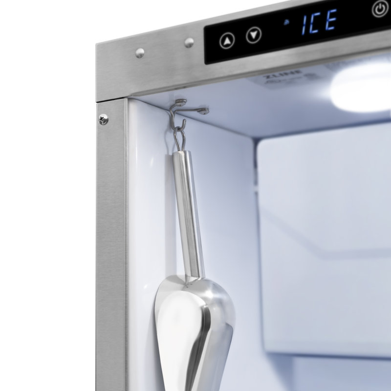 ZLINE Autograph 15 inch Touchstone Panel Ready Clear Cube Ice Maker w/ Gold Handle, Polished Gold