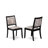 5 Piece Dining Set Includes a Rectangle Kitchen Table with Black Tabletop and 4 Stackable Polyester Fabric Chairs, Black-1279049904